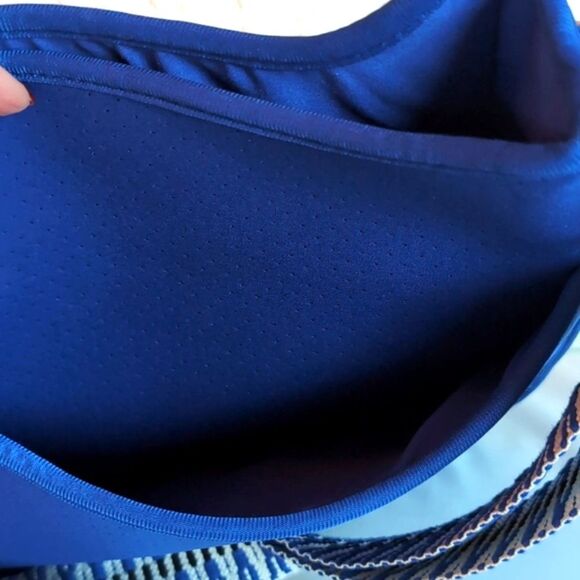 Ah dorned Royal Blue Neoprene Messenger Bag Style -Blue/Black White Woven Strap - Picture 5 of 15